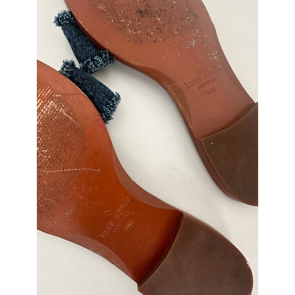 Kate Spade New York Chance Denim Crystal Embellished Slide Sandals - Size 10 - Picture 5 of 10